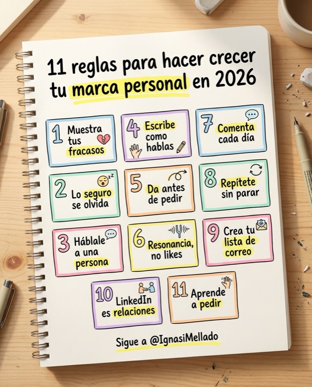Infografía: 11 reglas para hacer crecer tu marca personal en 2026